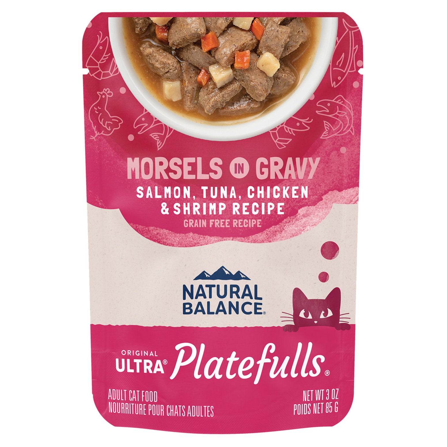 Natural Balance Platefulls® Indoor Salmon, Tuna, Chicken & Shrimp Formula in Gravy