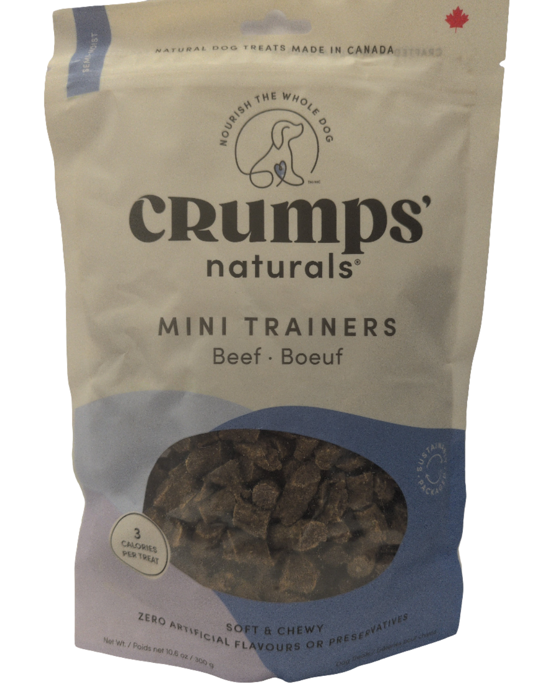 Crumps Naturals Mini Trainers, Soft & Chewy Dog Treats, Beef, 300g