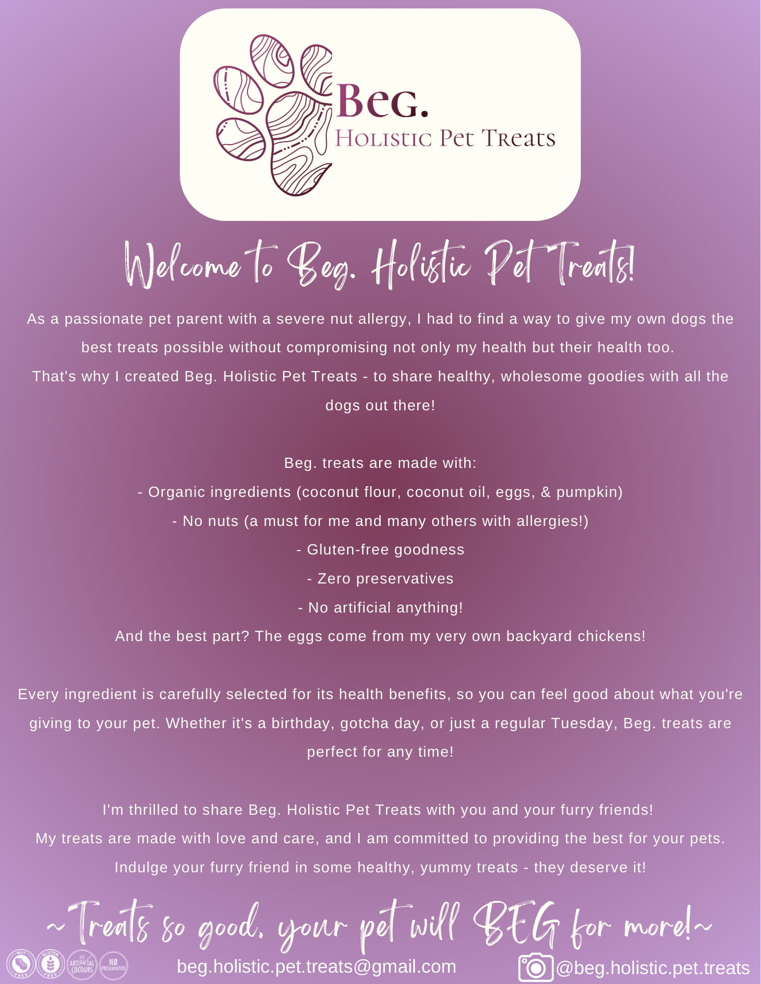 Beg. Paws Holistic Pet Treats