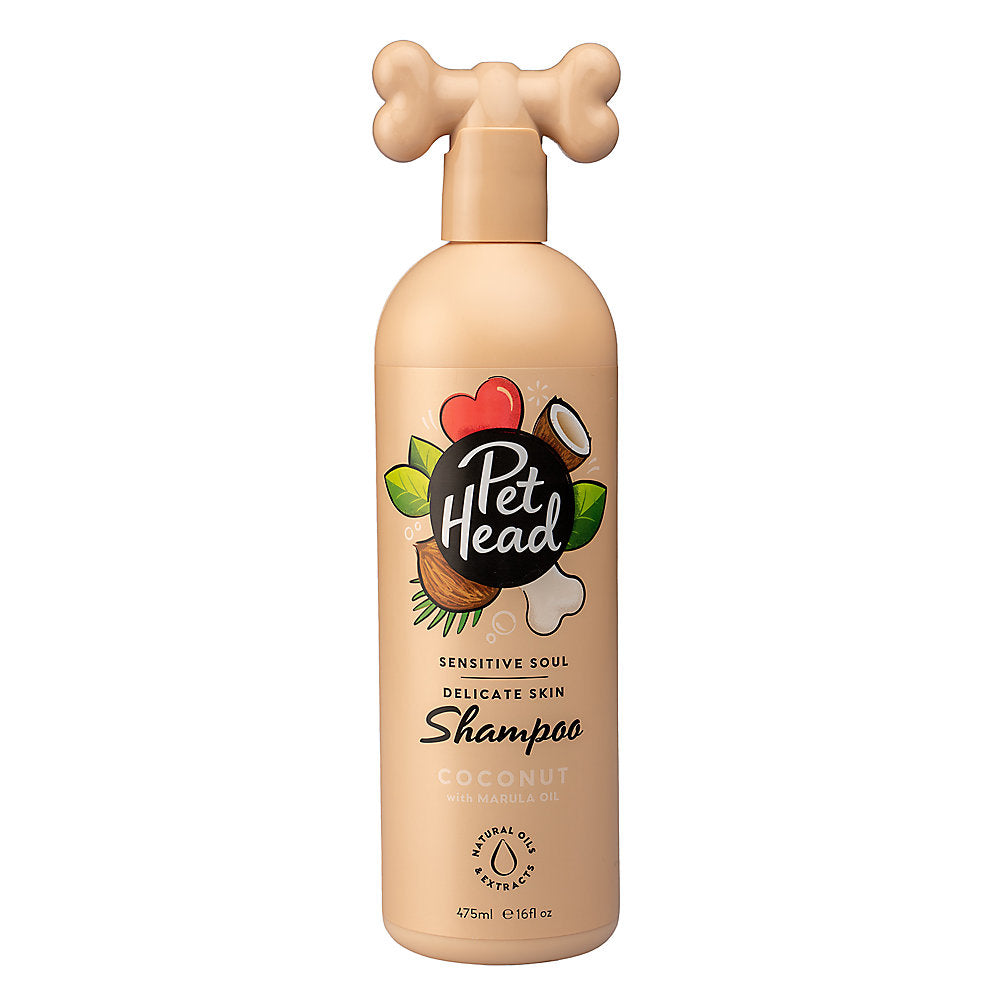 Pet Head Sensitive Soul Shampoo for Delicate Skin Dogs - Coconut + Marula Oil - 16 Fl Oz