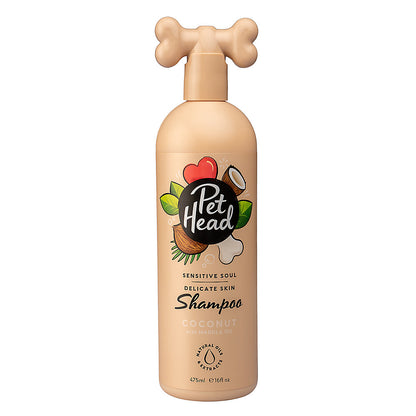 Pet Head Sensitive Soul Shampoo for Delicate Skin Dogs - Coconut + Marula Oil - 16 Fl Oz