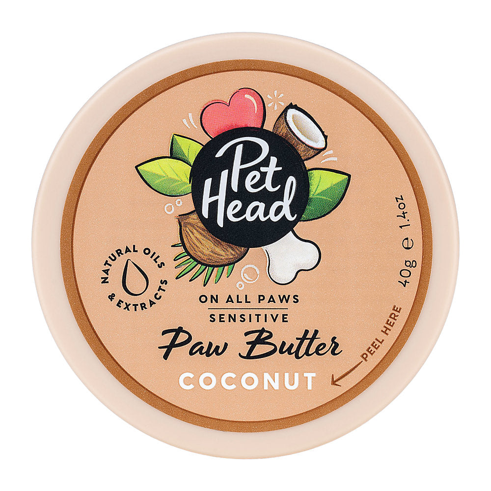 Pet Head Paw Butter with Shea Butter for Sensitive Dogs - Coconut - 40g