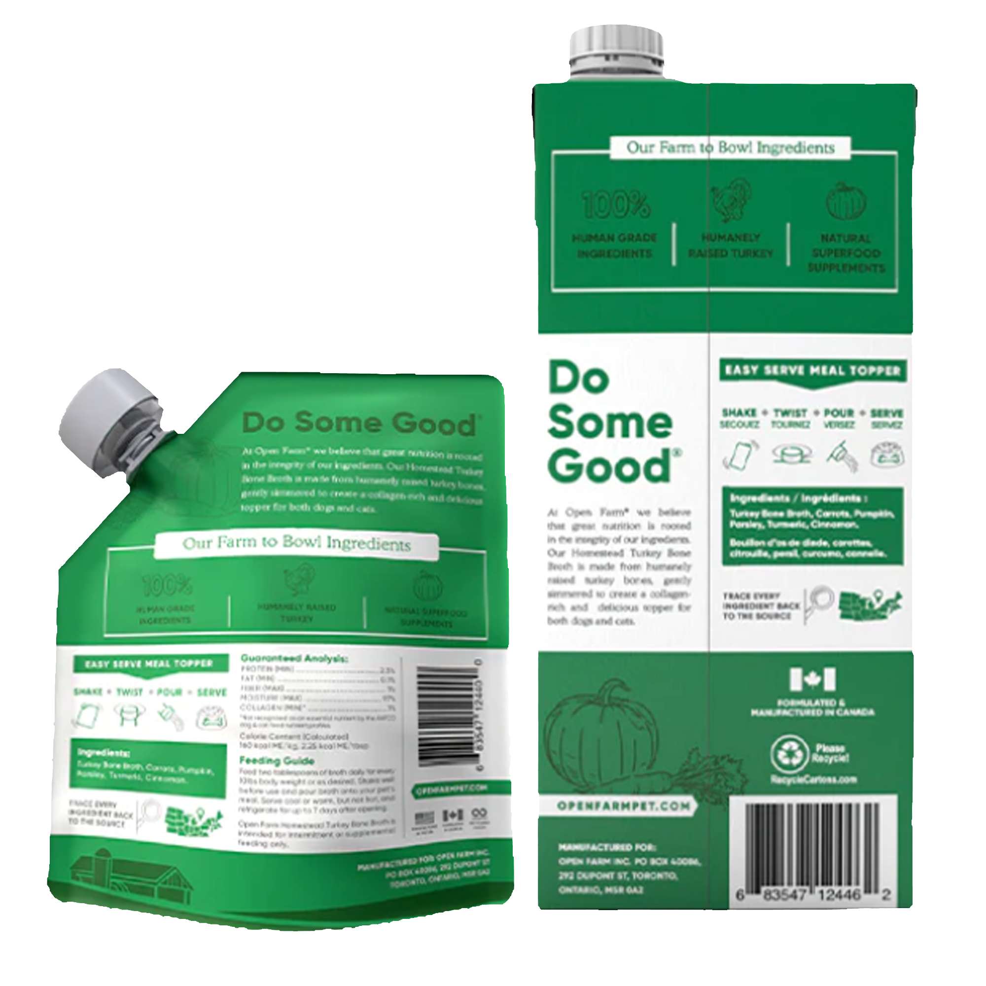 Open Farm Meal Topper for Dogs & Cats, Homestead Turkey Bone Broth, 355mL