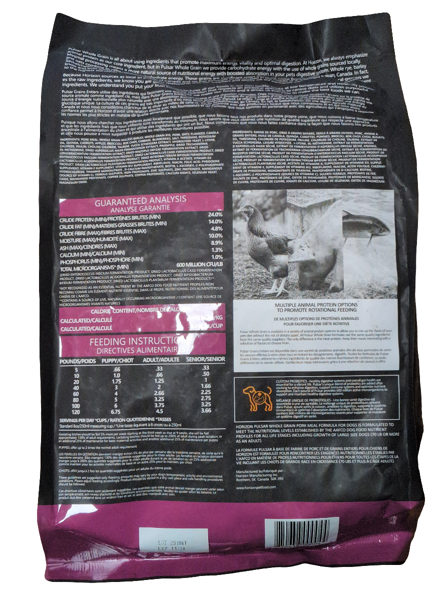 Pulsar All Life Stage, All Breed Dog Food, Whole Grain, Pork Meal Recipe, 4kg