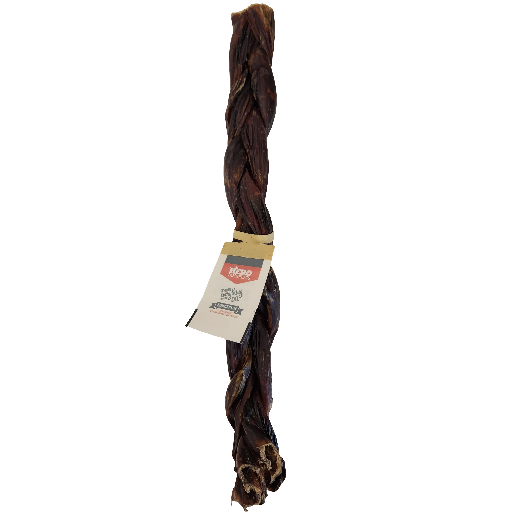 Hero Dehydrated Beef Gullet Braid 11-12" 100% Natural
