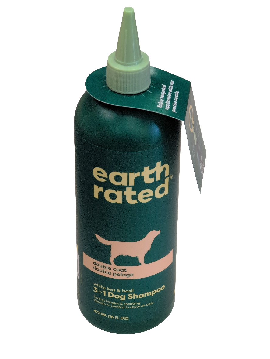 Earth Rated 3-in-1 Dog Shampoo, White Tea & Basil, 472ml Bottle