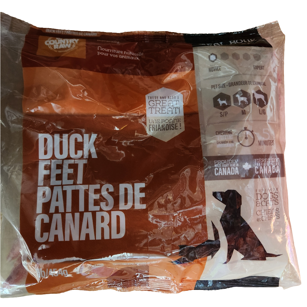 Big Country Raw Frozen Duck Feet Meal Bones 1lb