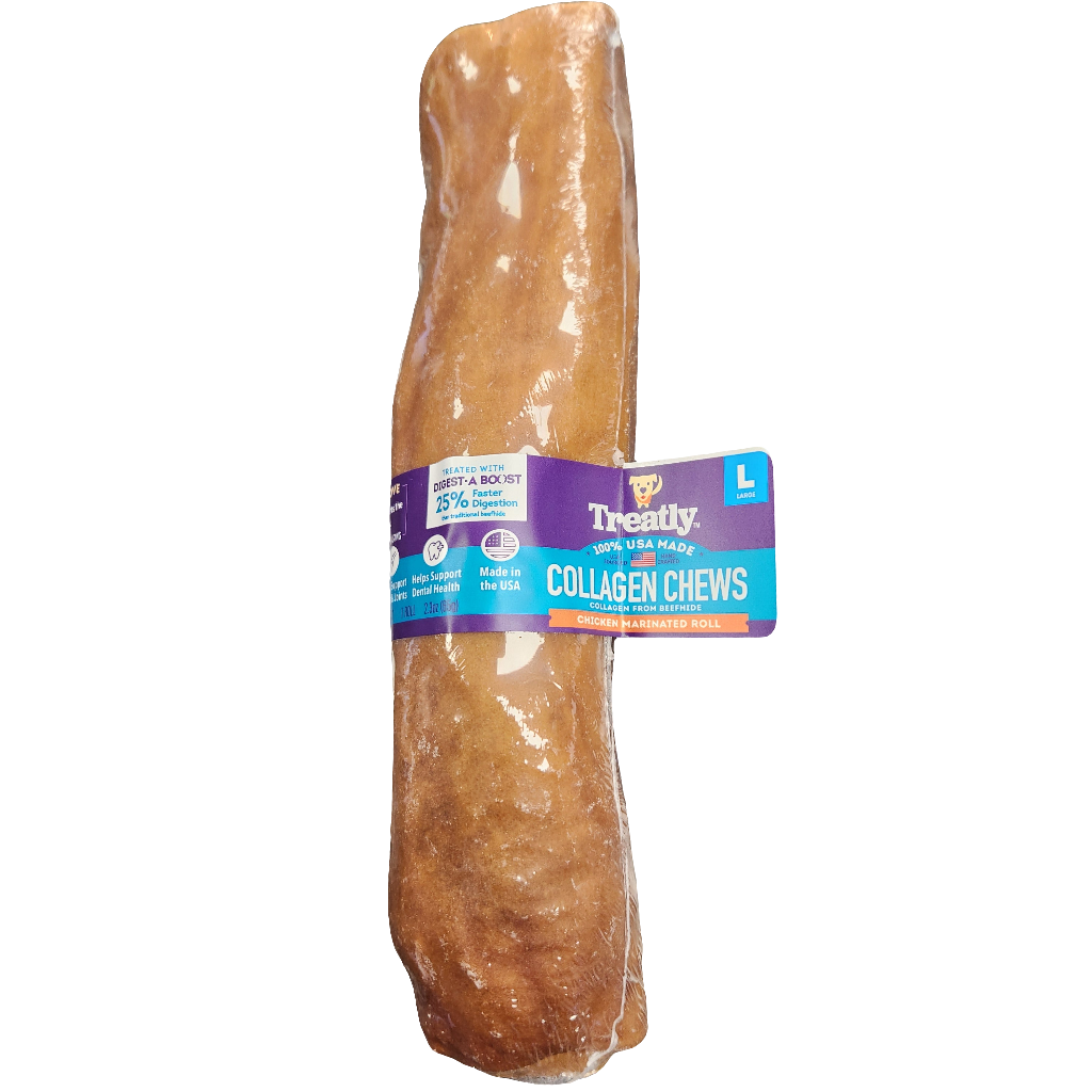 Treatly Collagen Chew 8" Large Chicken Marinated Roll