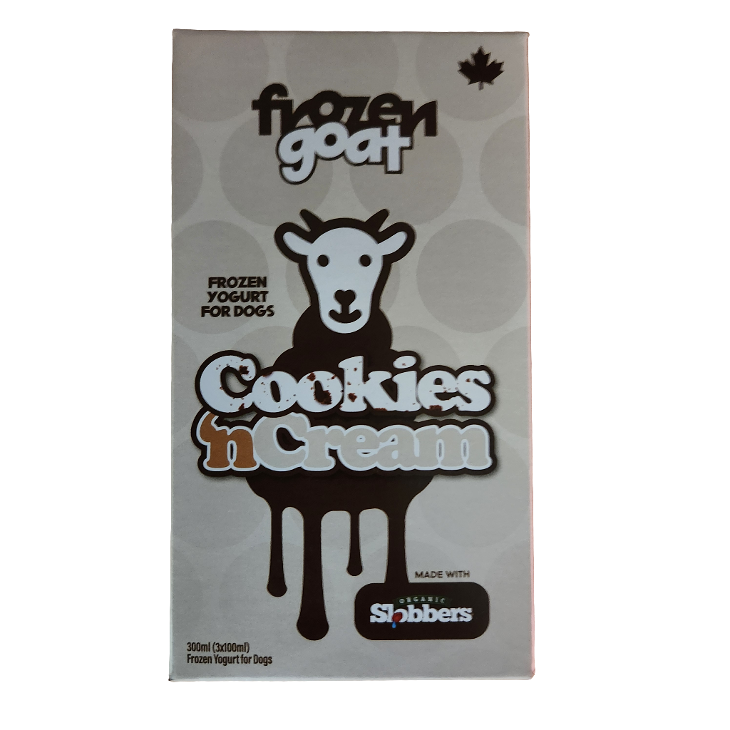 Big Country Raw Frozen Goat Frozen Yogurt For Dogs Cookies and Cream 300ml