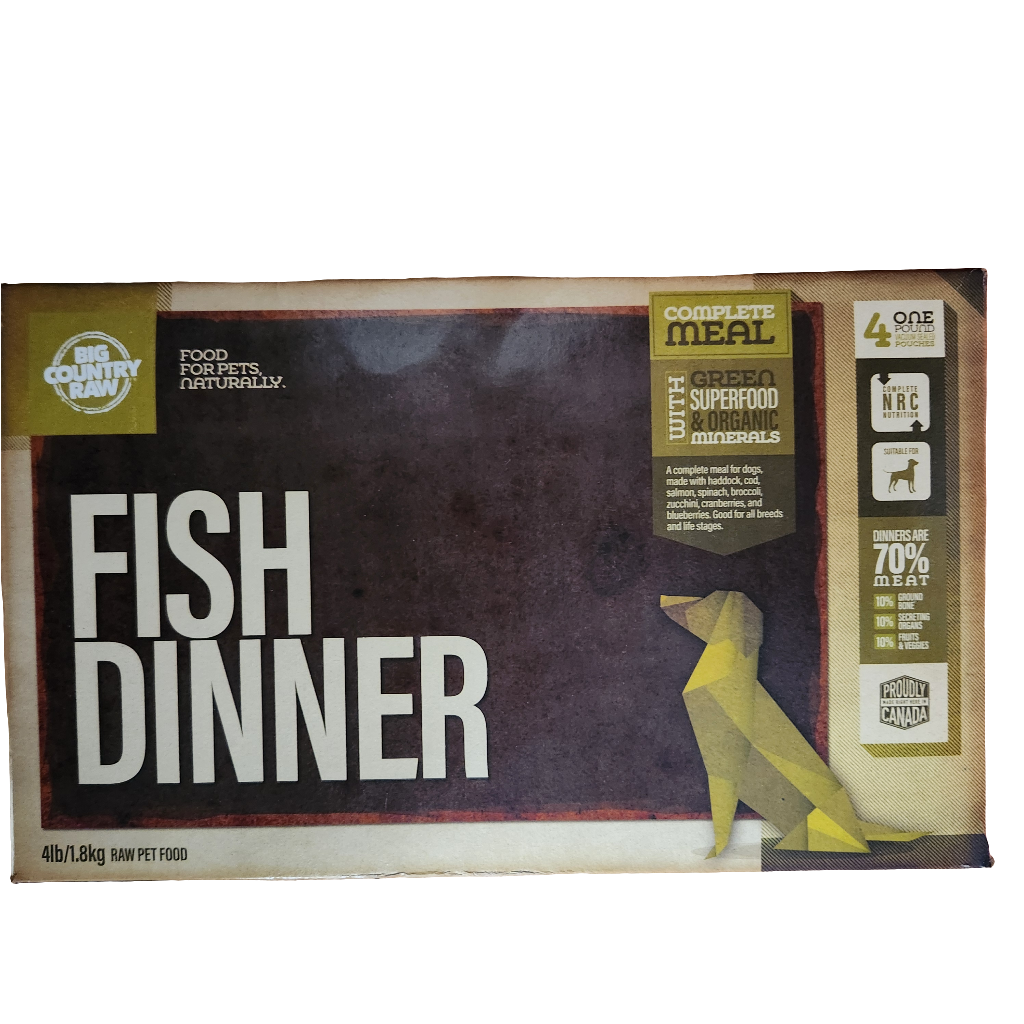 Big Country Raw Frozen WhiteFish Dinner a Complete Meal for Dogs 4lb Box