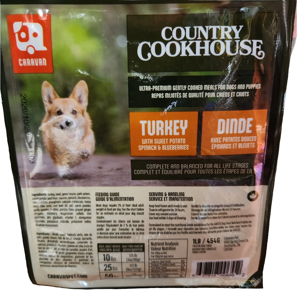 Big Country Raw Frozen Gently Cooked Country Cookhouse Turkey Dinner 1lb