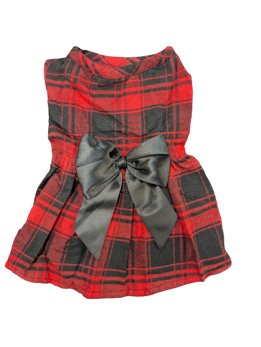 Plaid Dress With Bow