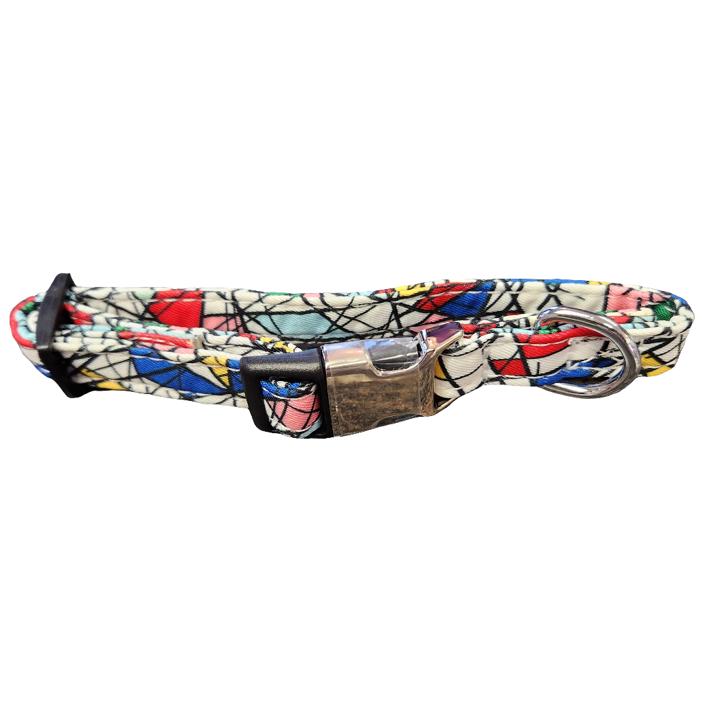 Fashion Cotton Dog Collar with Stainless Steel Closure unique design 10-14"