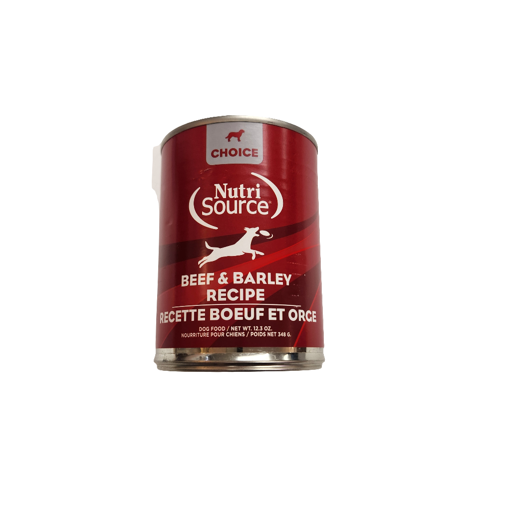 NutriSource Choice Canned Dog Food Beef and Barley 12oz