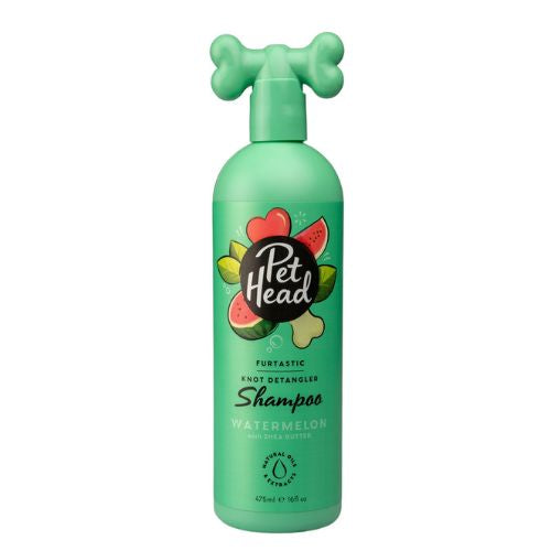 PET HEAD Furtastic Knot Shampooing démêlant pour chiens, pastèque et beurre de karité, 16 fl oz (475 ml)