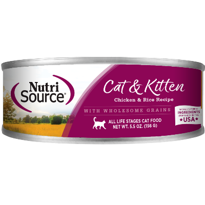 Nutri Source Nourriture pour Chats en Conserve Poulet et Riz 5.5