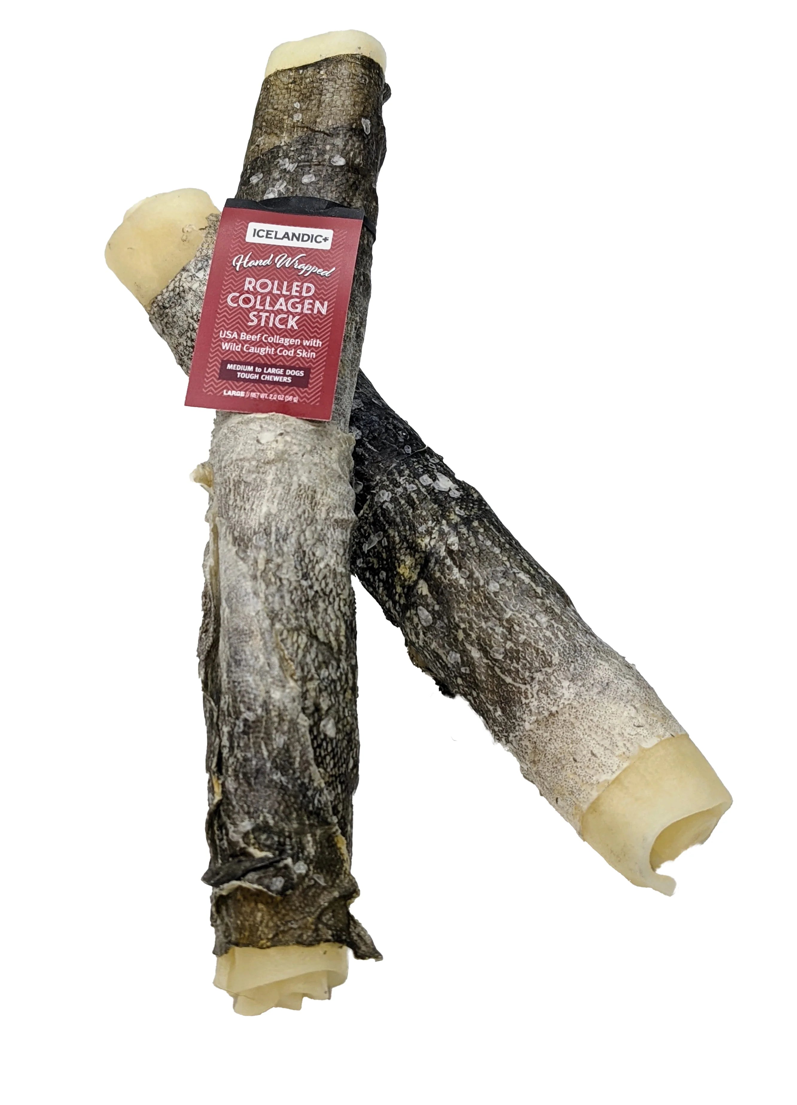Beef Collagen Rolled Chew Wrapped With Cod Skin, 8”