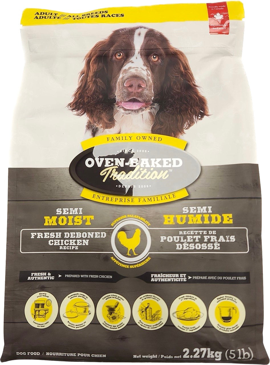 Oven-Baked Tradition Semi Moist Dog Food Fresh Deboned Chicken Recipe 5lb