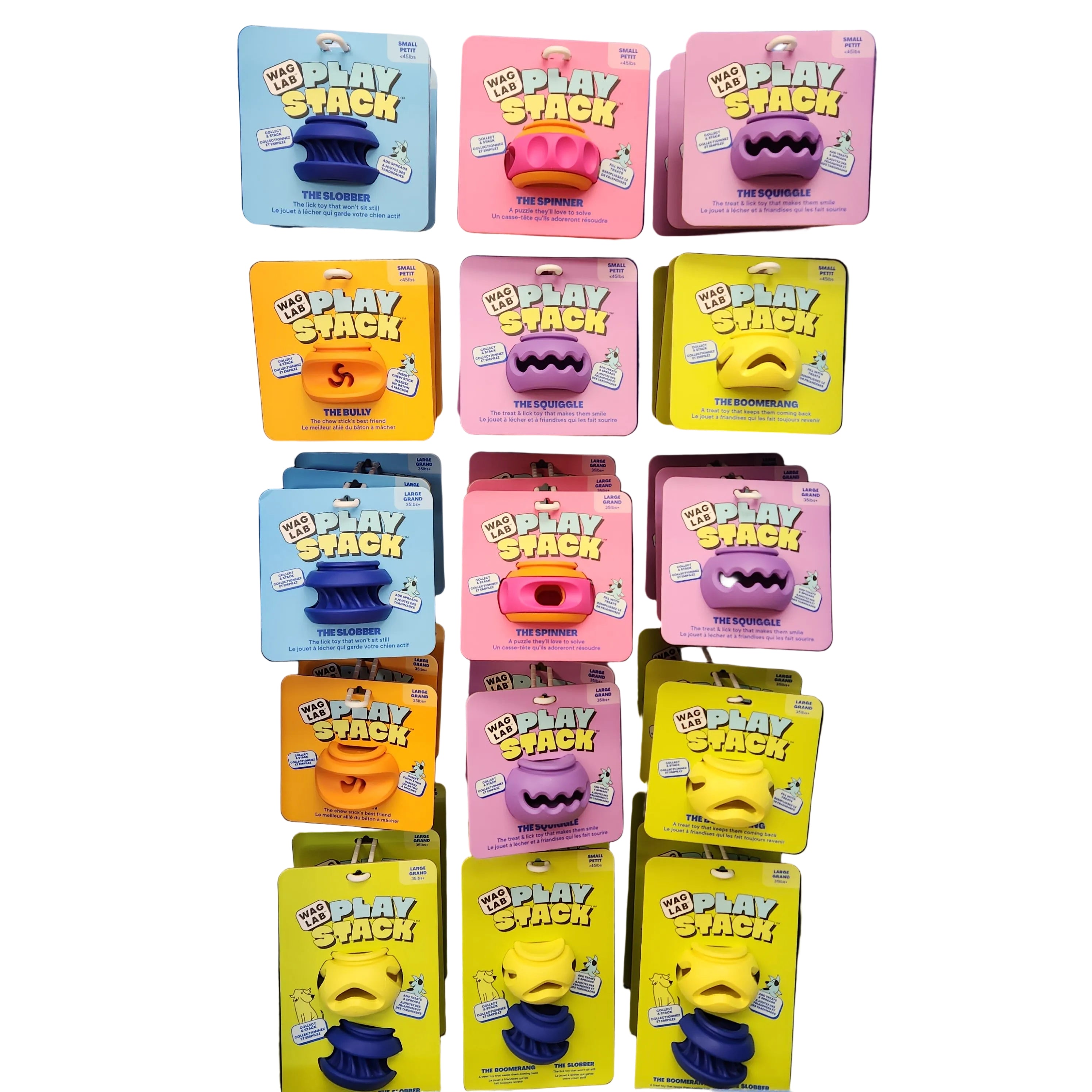 WAG LAB Play Stack, Treat Toy 4 Different Types in 2 Sizes