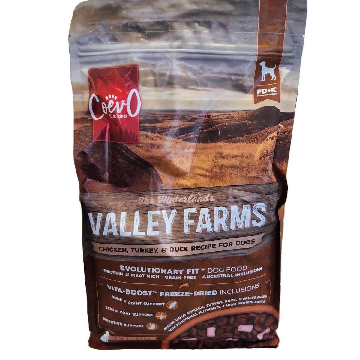 Coevo Valley Farms Chicken, Turkey & Duck Recipe for Dogs 4lb