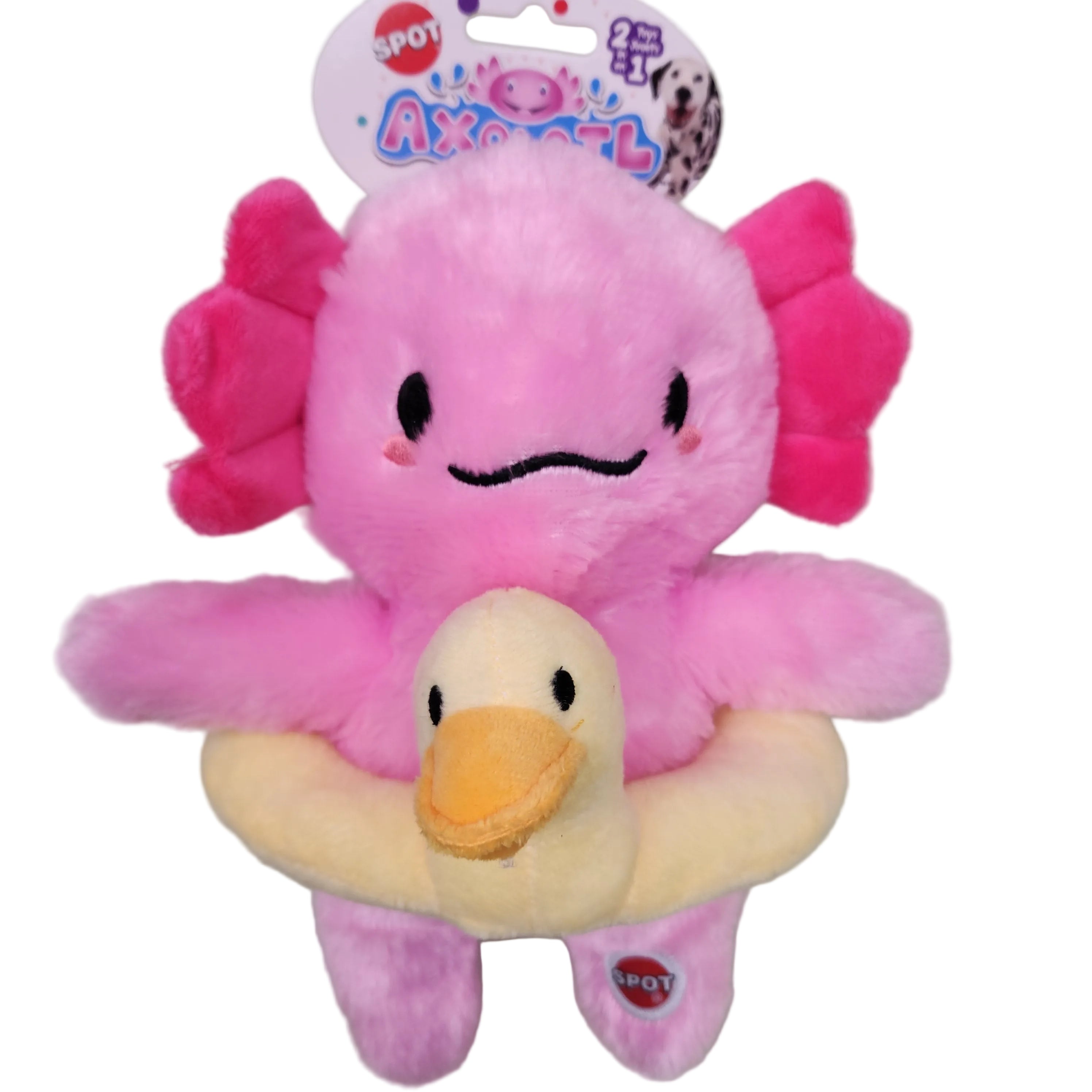 Spot Axolotl with Duck Dog Toy 10"