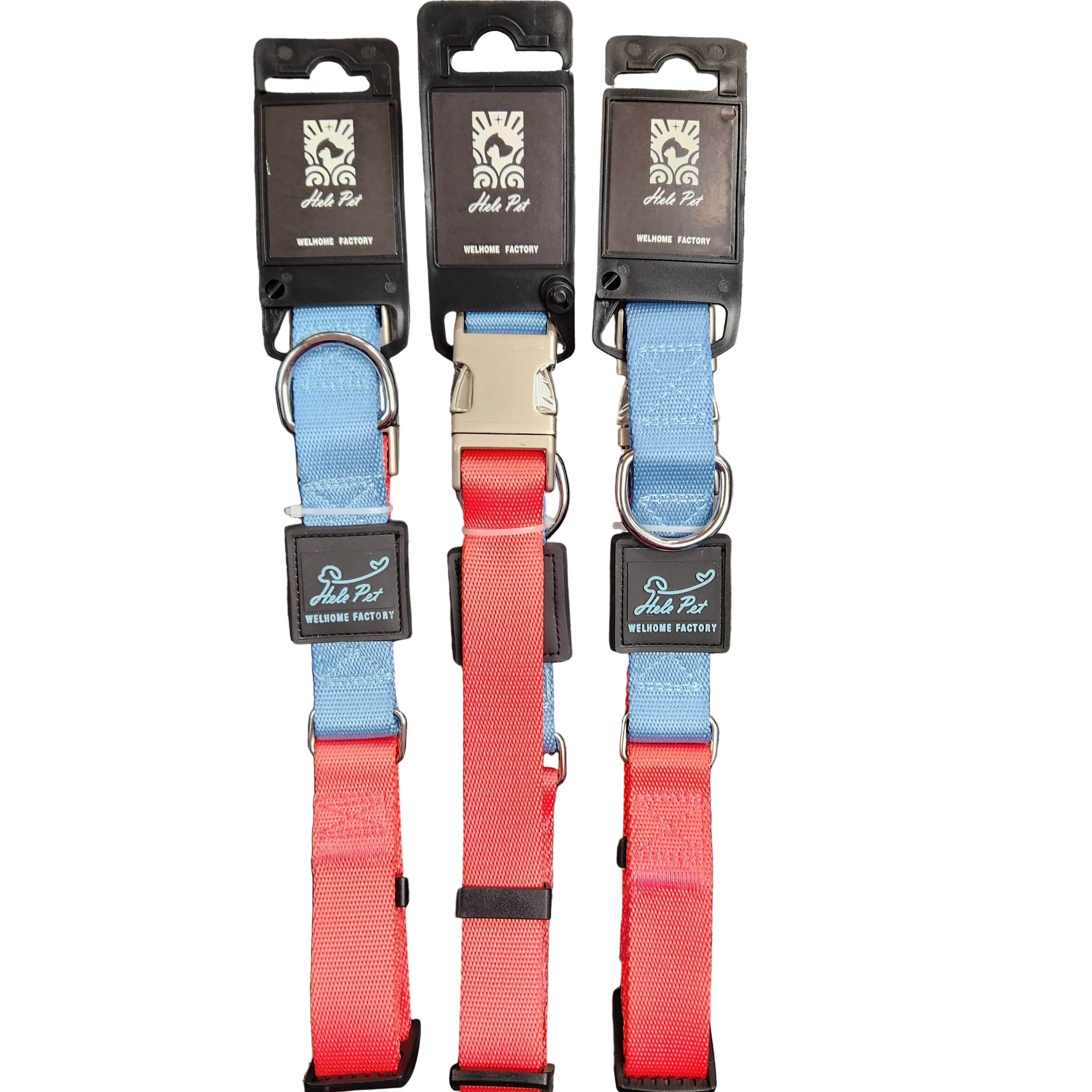 Hele Pet Large Dog Collar with Brushed Knickle Steel Closure 20-24"