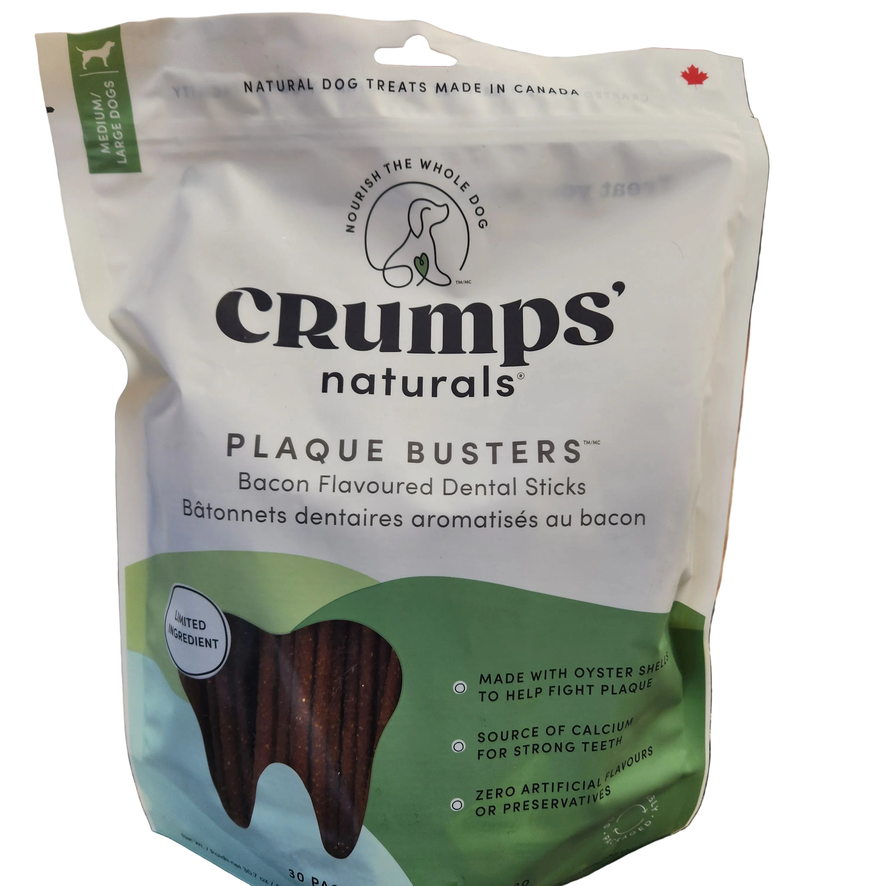 Crumps Naturals Plaque Busters Saveur Bacon, paquet de 10, 270 g