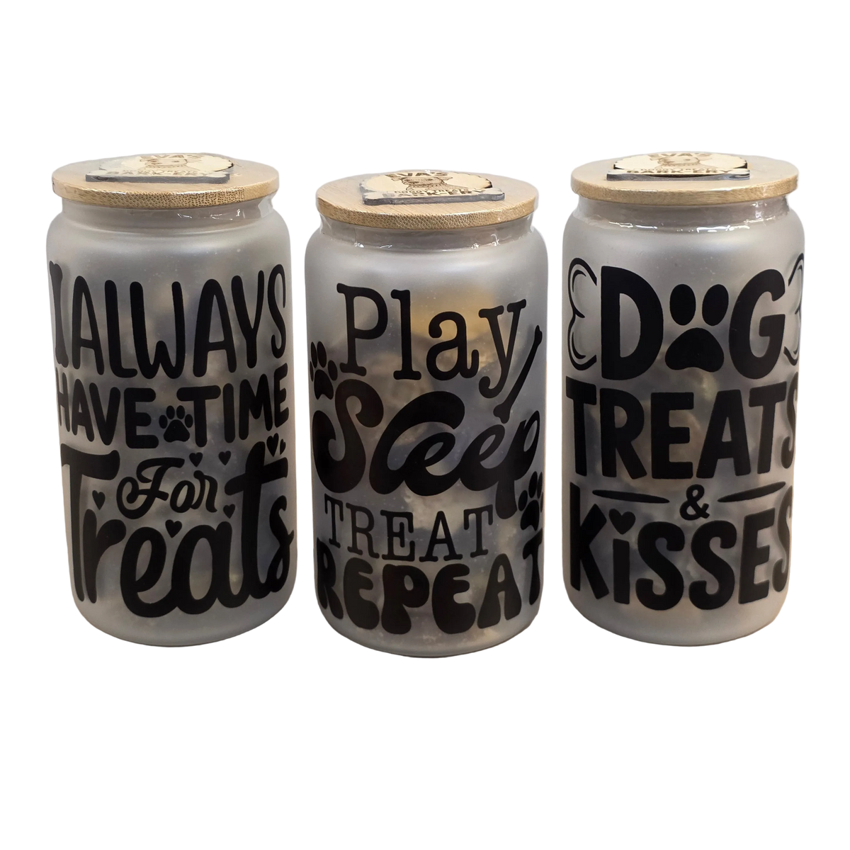 Eva's Doggy Treats, Treat Jars Filled with Bakery Dog Cookies