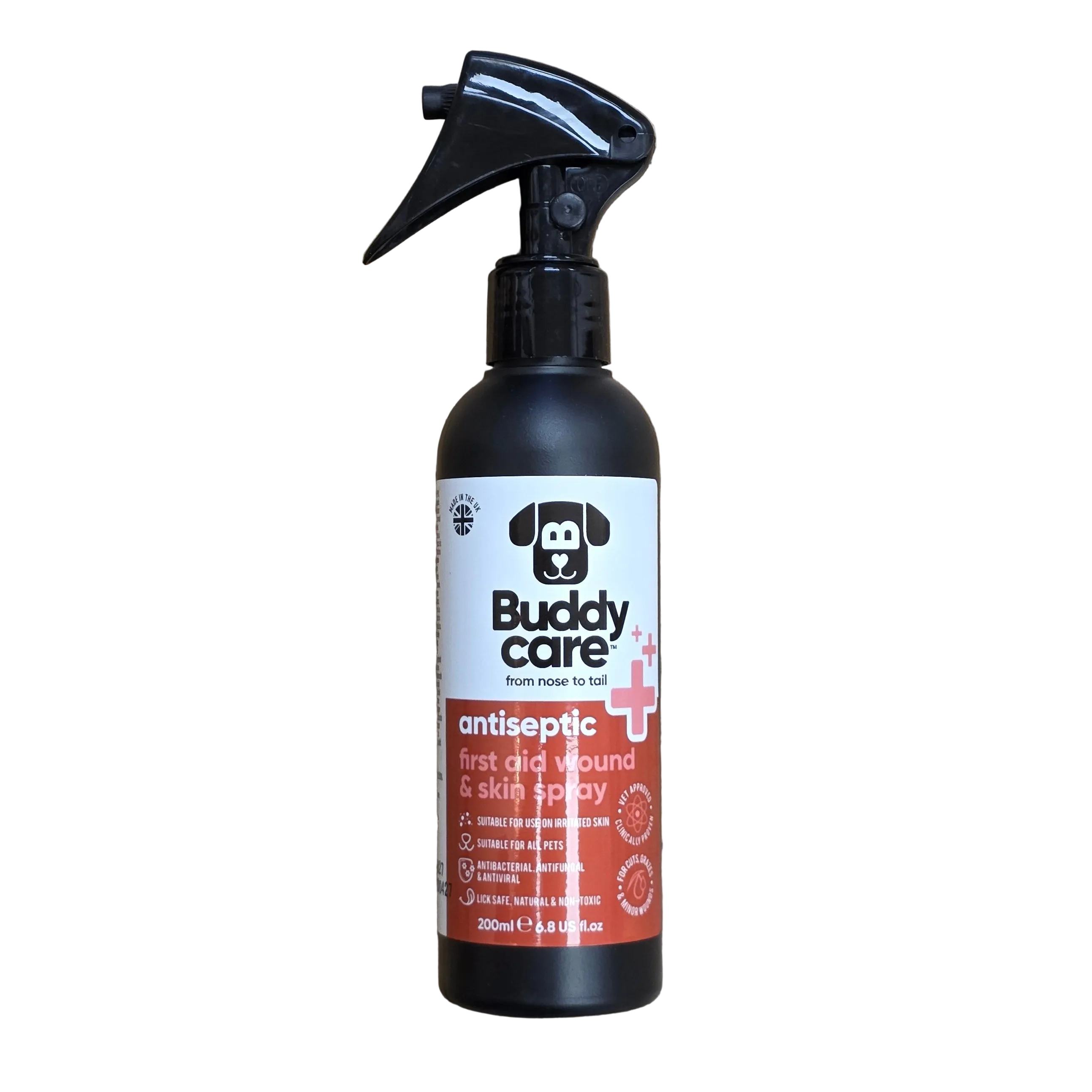 Buddy Care Antiseptic First Aid Wound & Skin Spray, 200ml