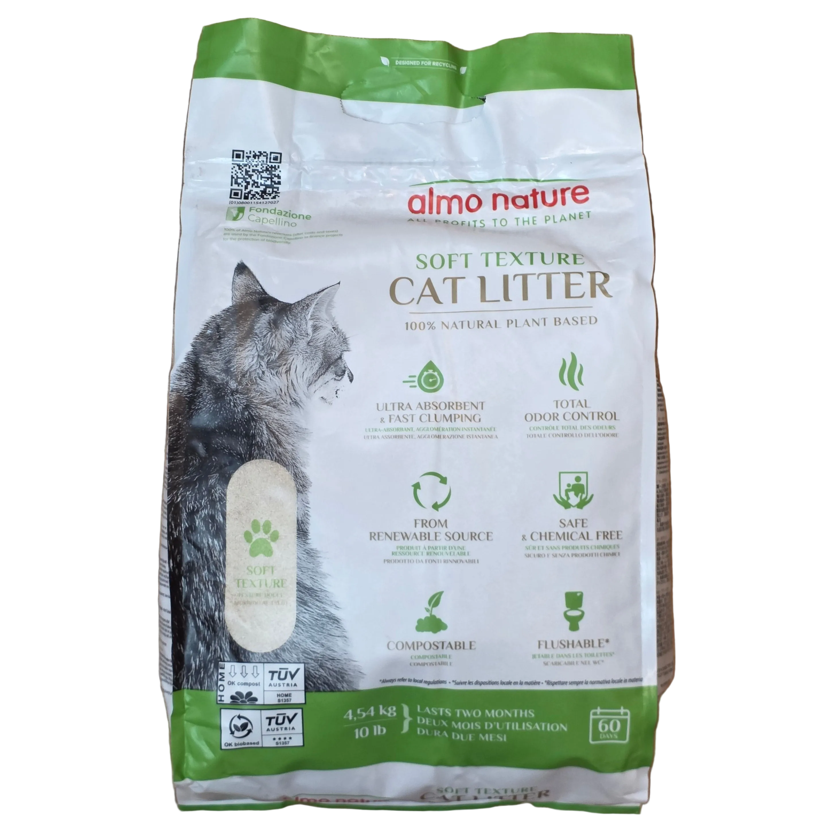 Almo Nature Plant Based 100% Natural Clumping Cat Litter Soft Texture 10lb