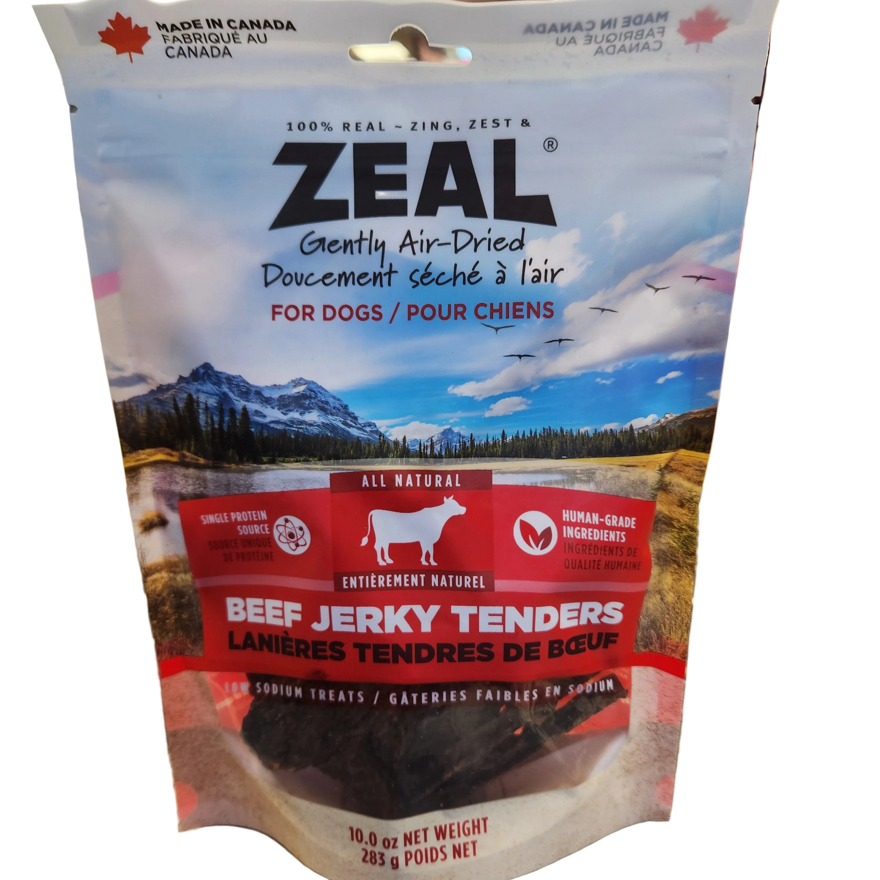 Zeal All Natural Beef Jerky Tenders Gently Air-Dried for Dogs 283g