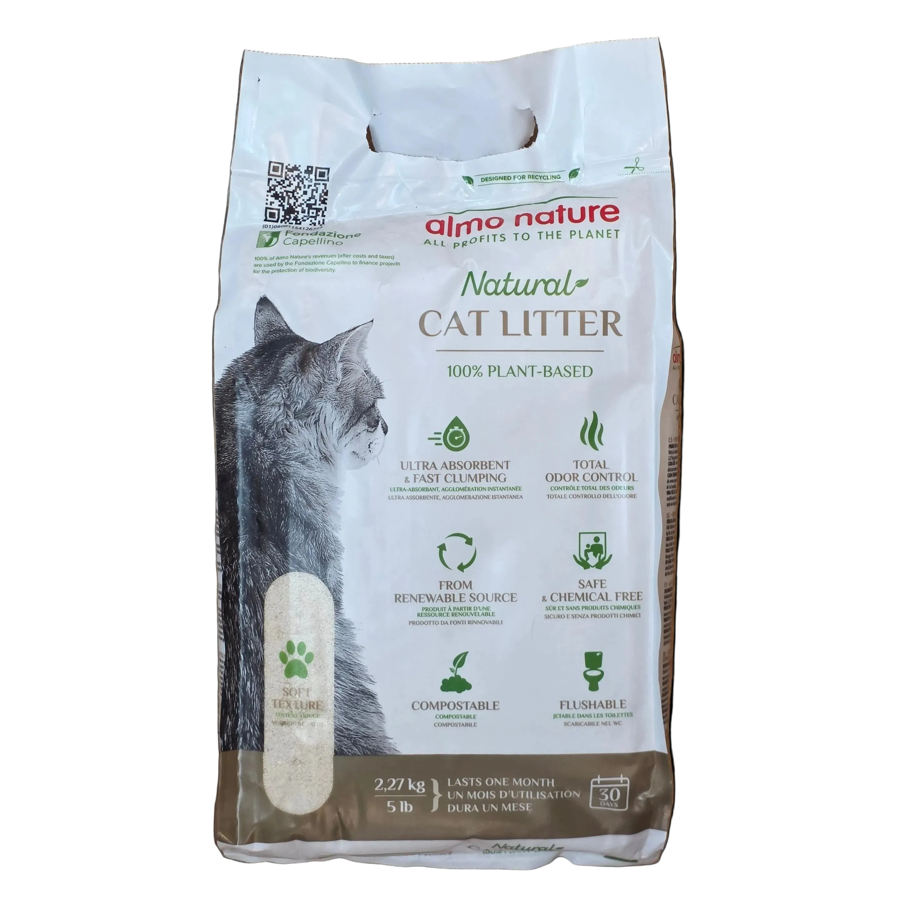 Almo Nature Plant Based 100% Natural Clumping Cat Litter Soft Texture 10lb