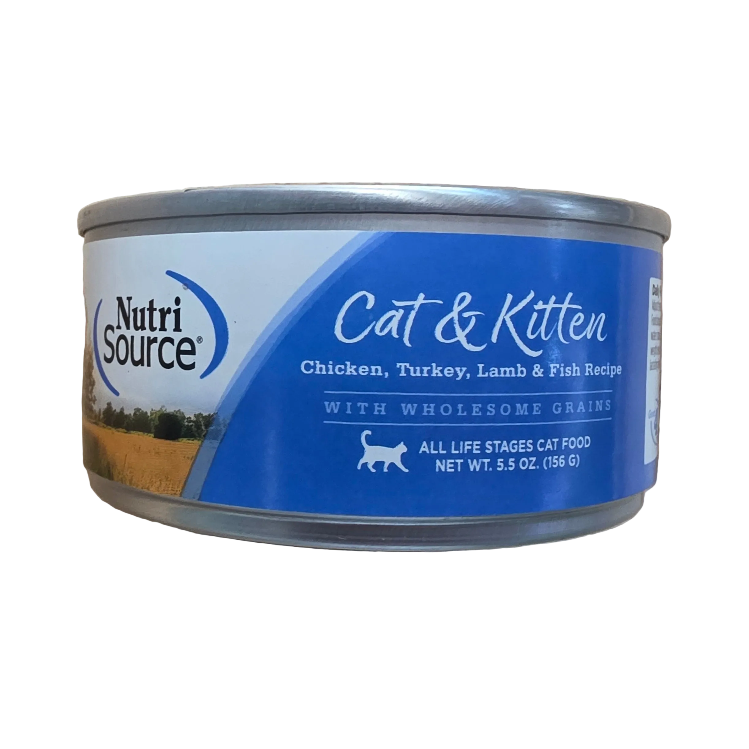 NutriSource Cat & Kitten Chicken, Turkey, Lamb & Fish Recipe, Wholesome Grains Canned Cat Food, 5.5oz