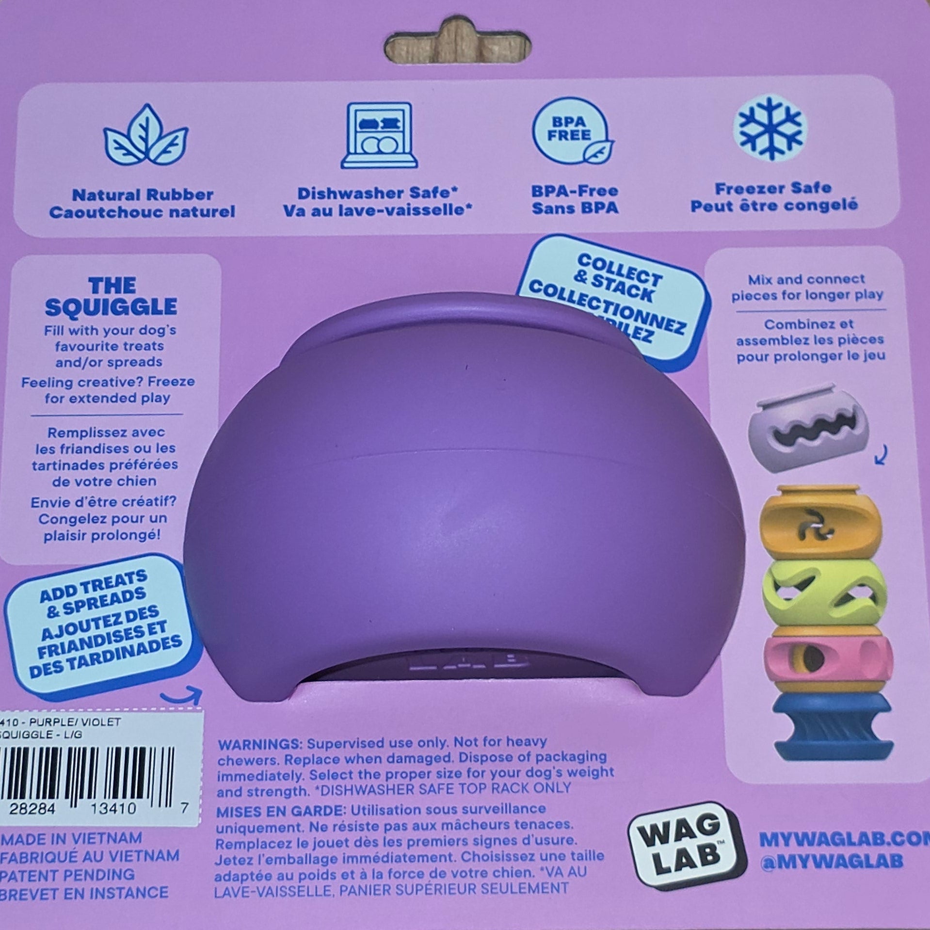 WAG LAB Play Stack, Treat Toy 4 Different Types in 2 Sizes