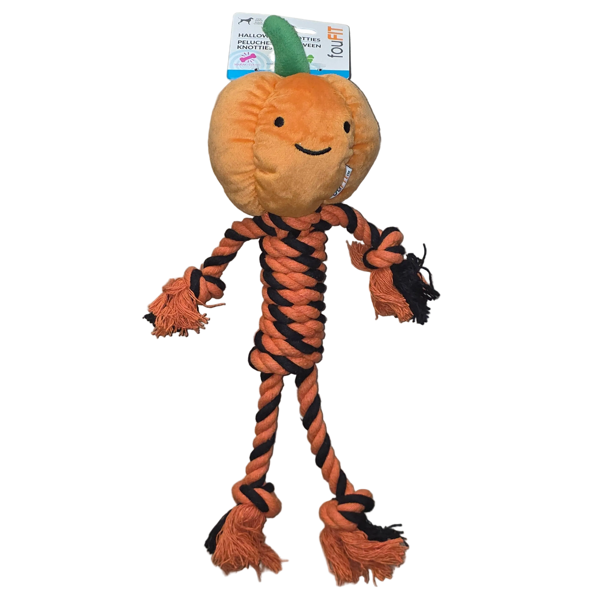 FouFit Halloween Knotties Rope Toy, Pumpkin
