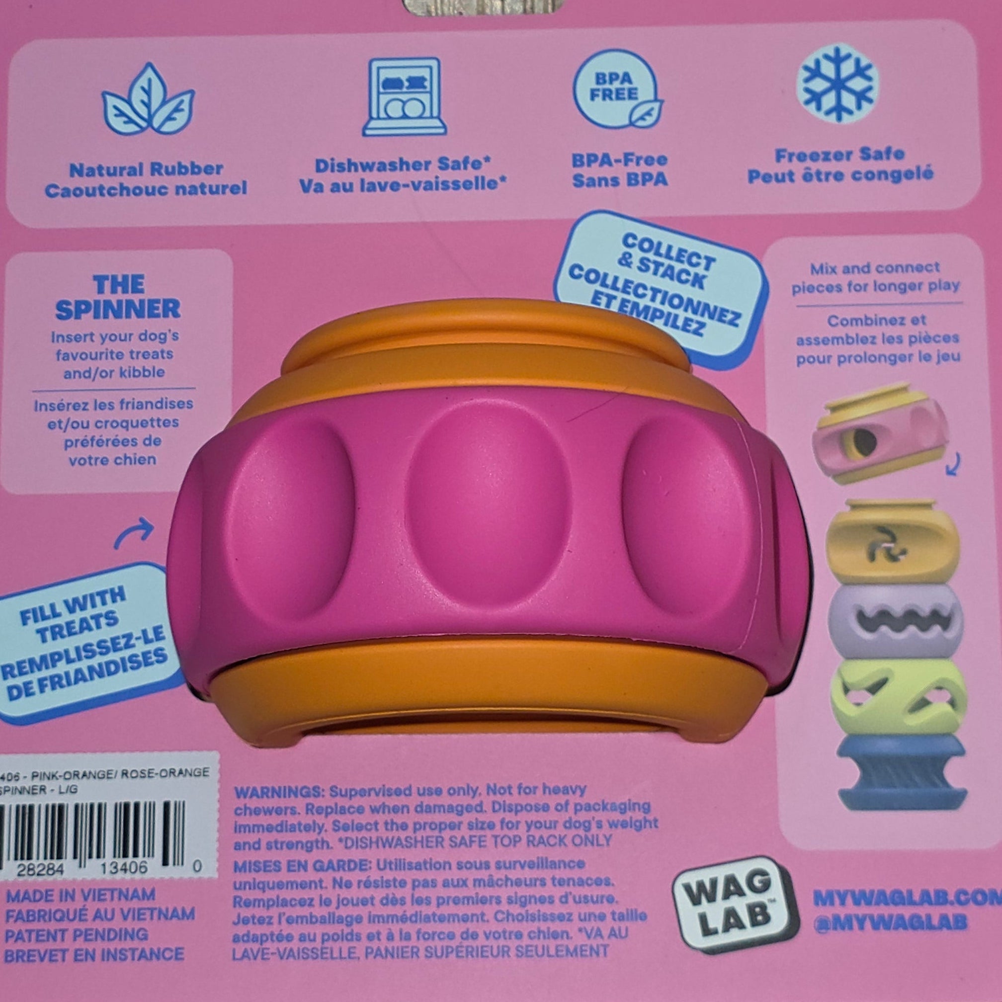 WAG LAB Play Stack, Treat Toy 4 Different Types in 2 Sizes