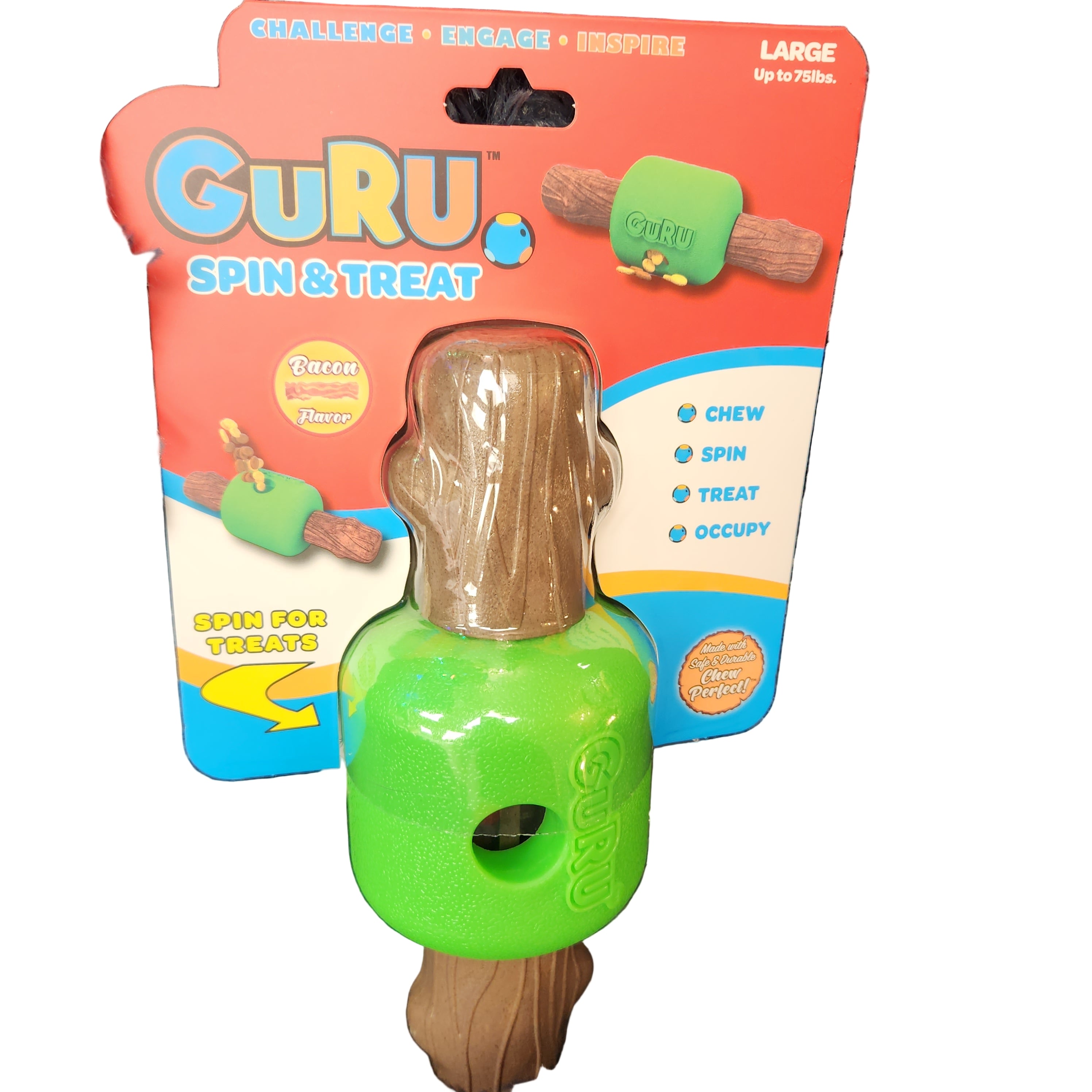 Guru Spin & Treat Interactive Treat Dispensing & Chew Toy in One for Large Dogs