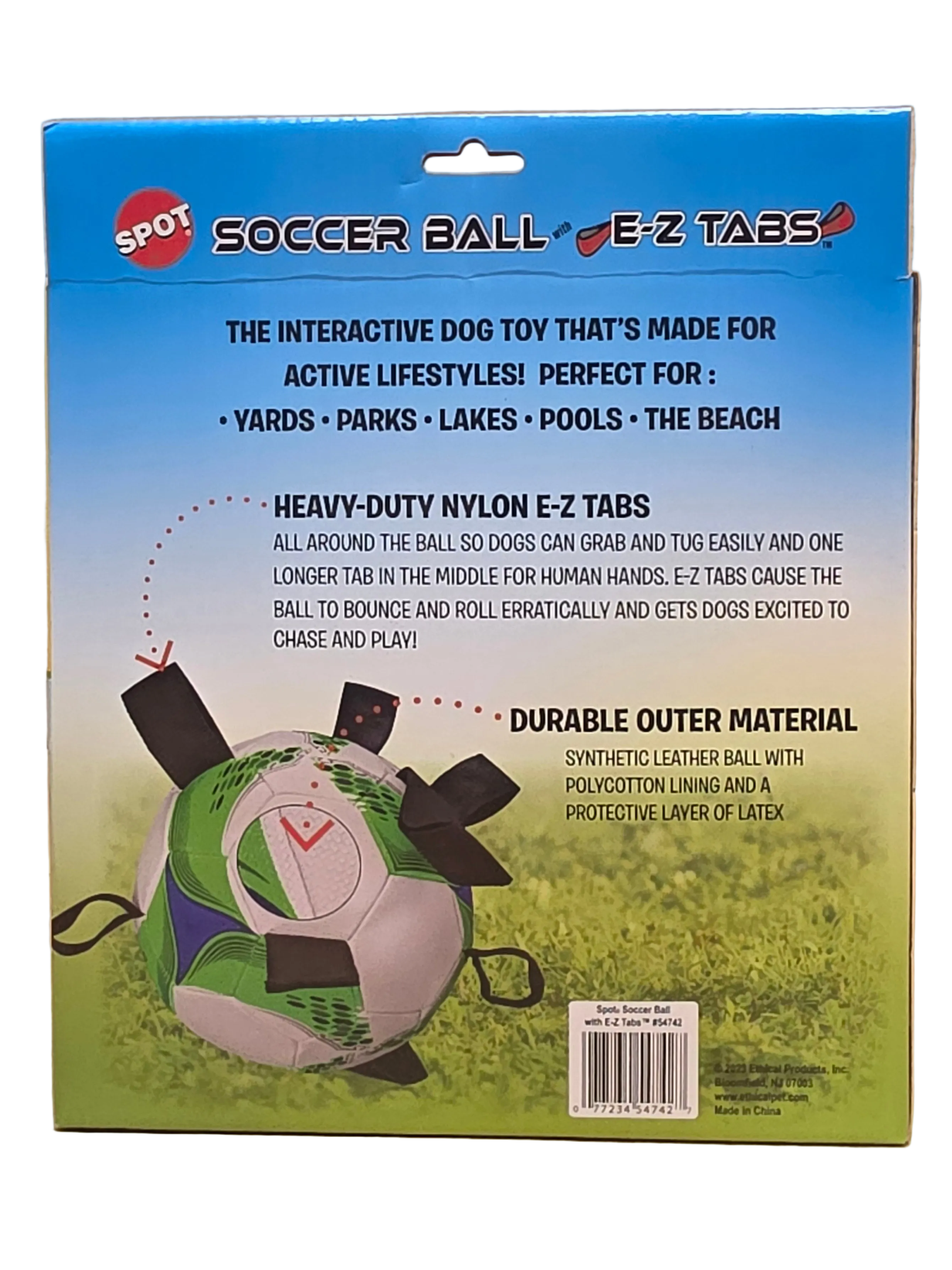 SPOT Soccer Ball with E-Z Tabs, Interactive Dog Toy