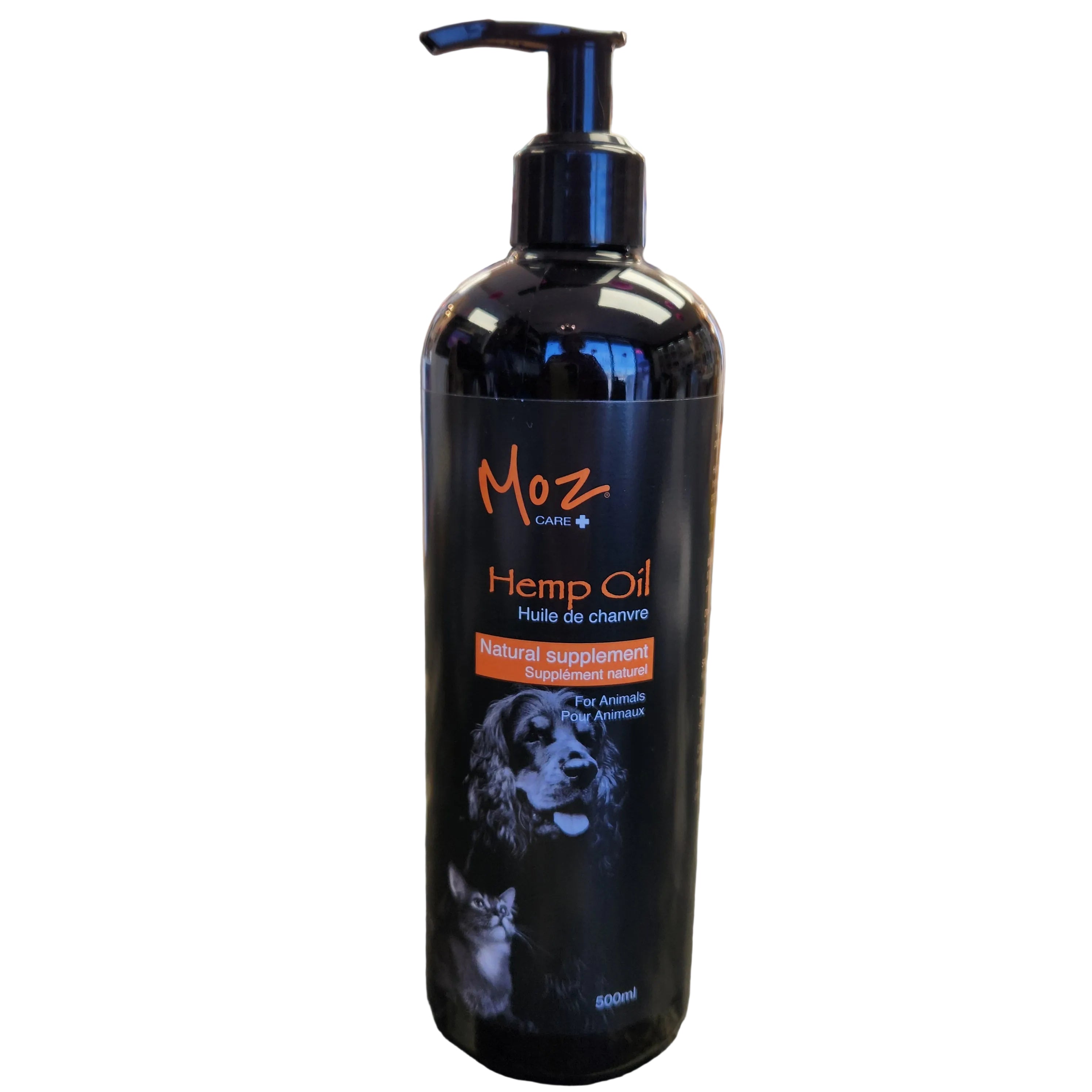 Moz Care 100% Cold Pressed Hemp Oil 500ml Pump Bottle
