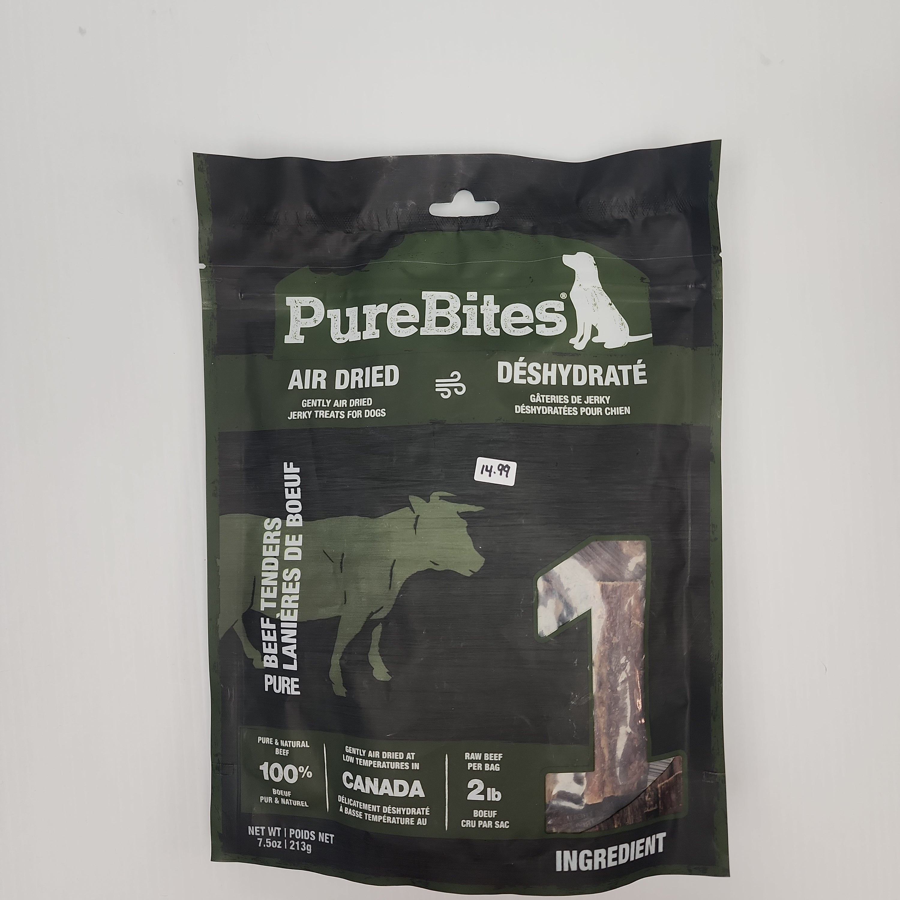 Filets de bœuf séchés à l'air PureBites, friandises pour chiens, (7,5 oz)