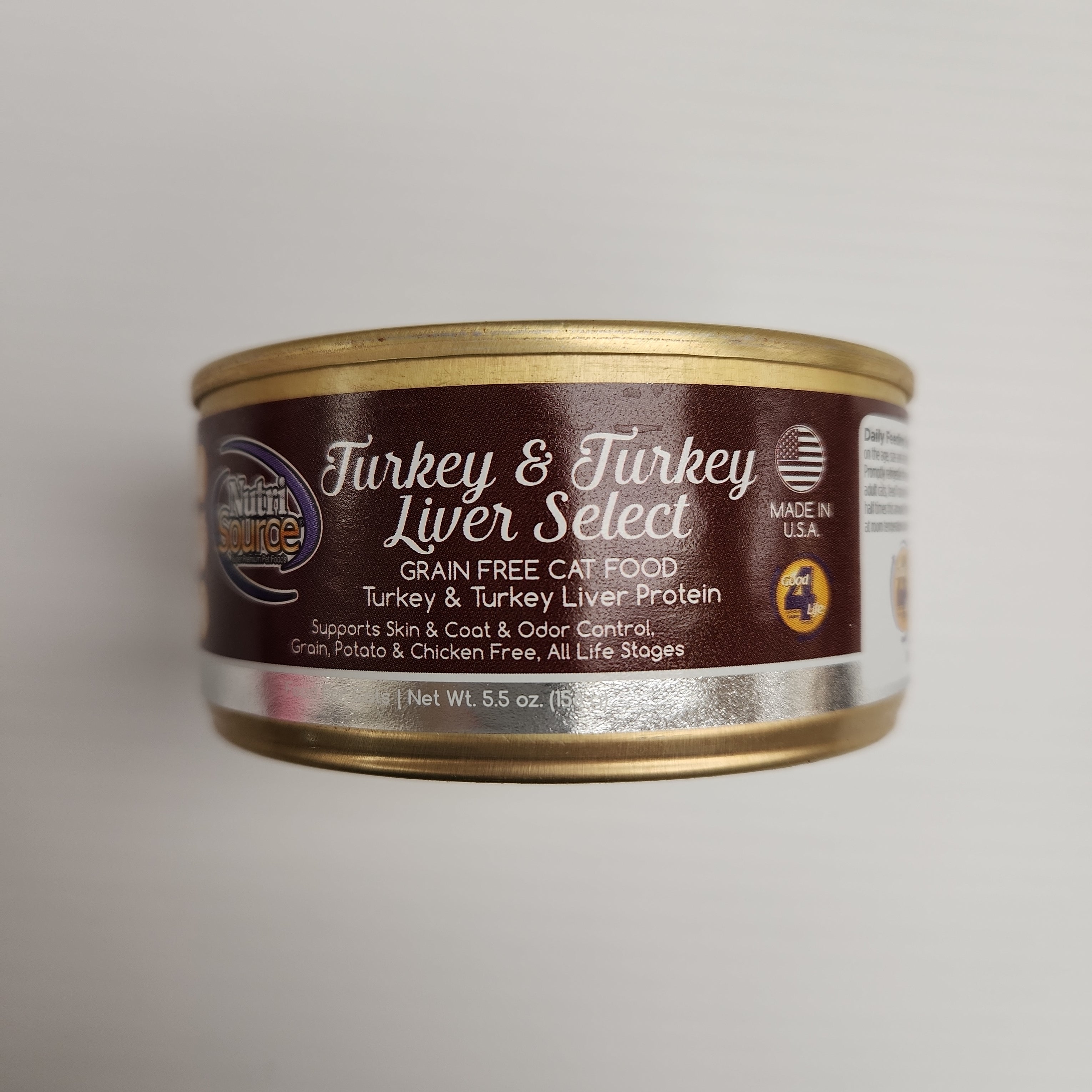 NutriSource Turkey & Turkey Liver Select Canned Cat Food 5.5oz