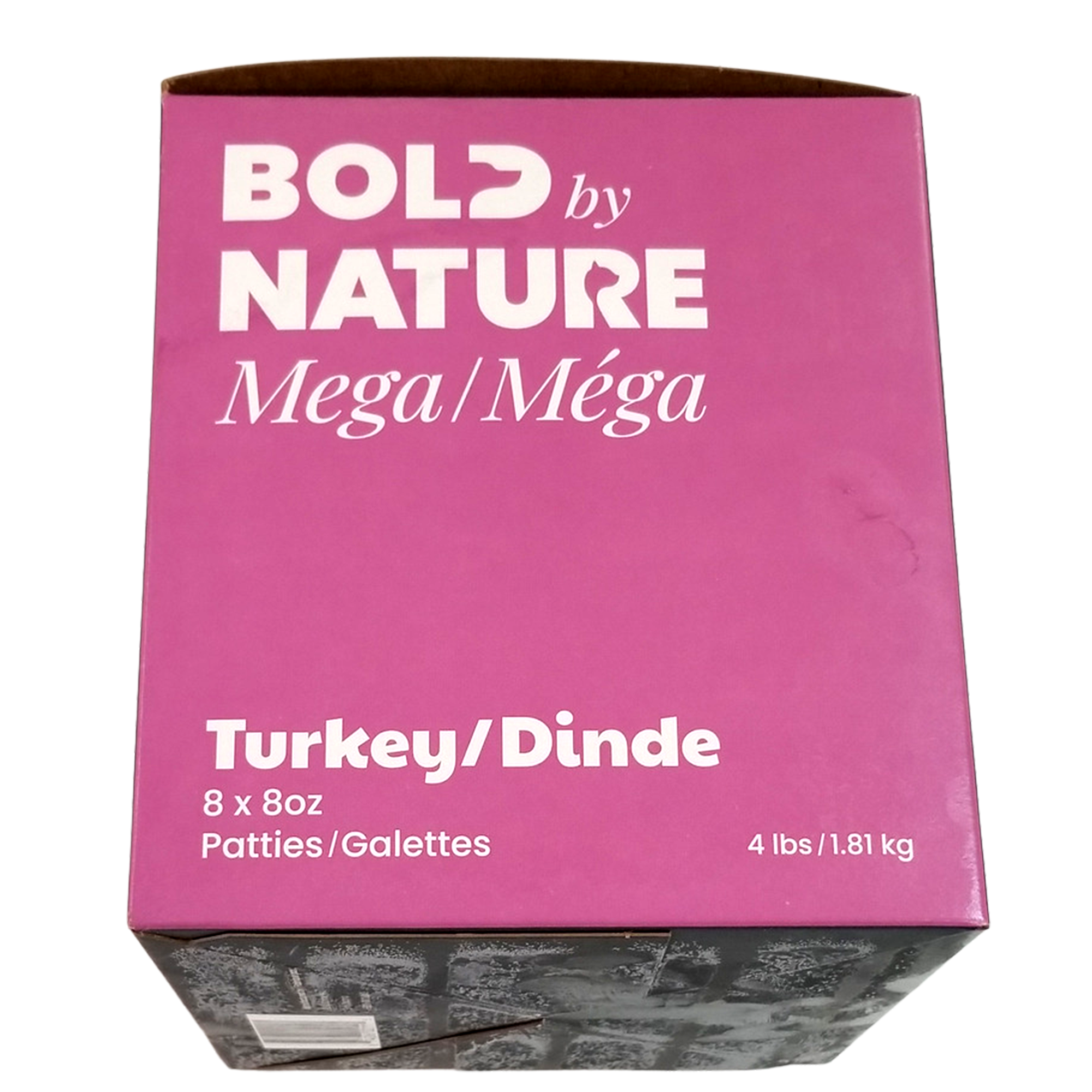 Bold By Nature Mega Raw Turkey Complete Diet, 8oz Patties