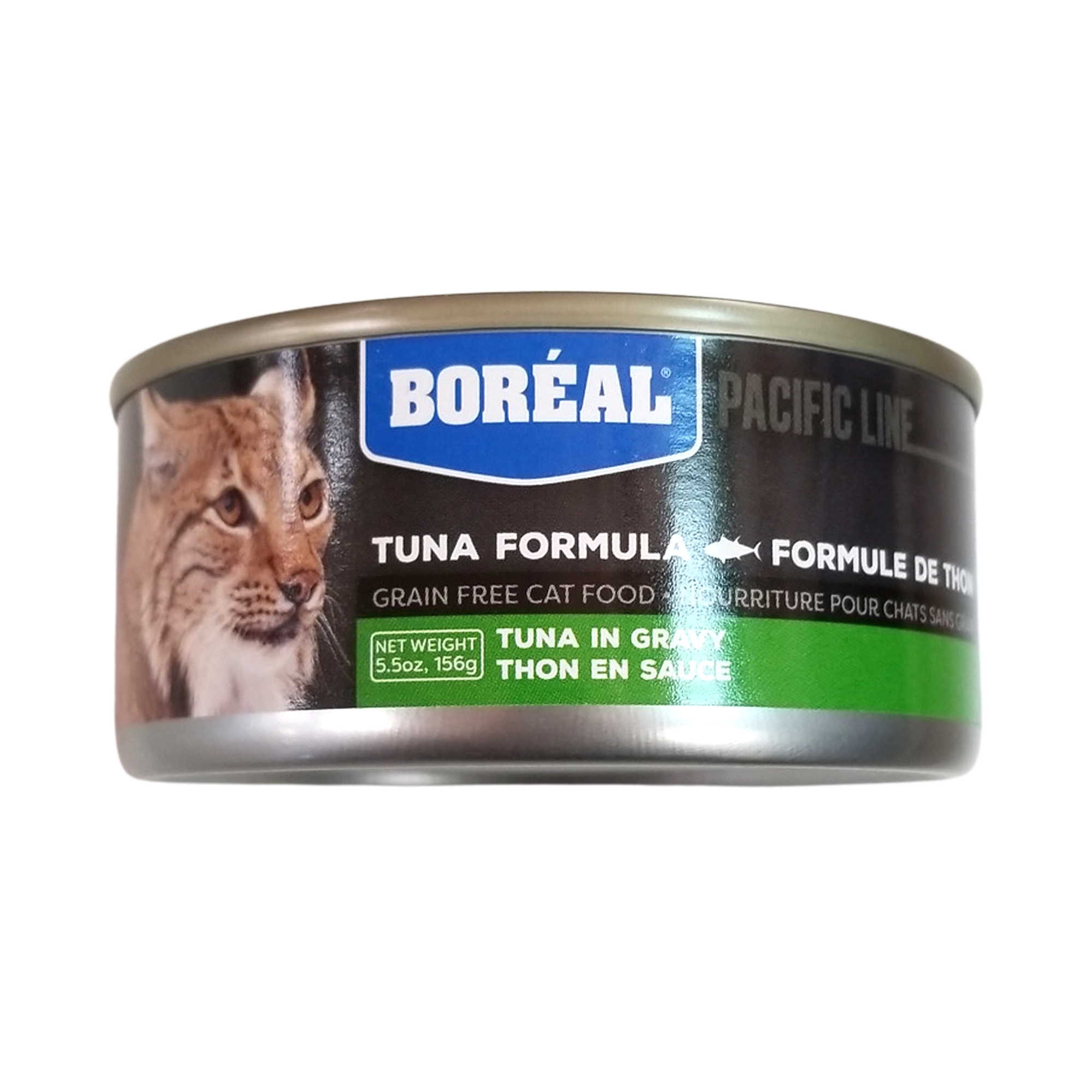Nourriture fonctionnelle en conserve pour chats Boréal, sans céréales, formule de thon Pacific Line, thon en sauce, 5,5 oz