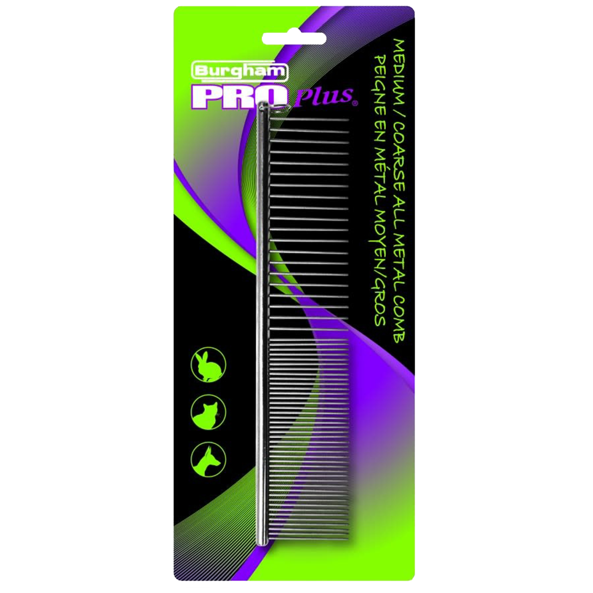 Burgham Pro Plus Coarse All-Metal Comb, Medium