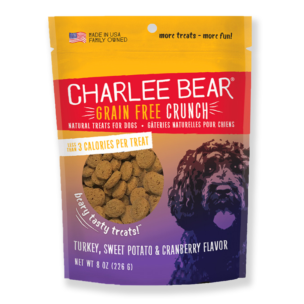 Charlee Bear Friandises sans céréales à la dinde, aux patates douces et aux canneberges (226 g)