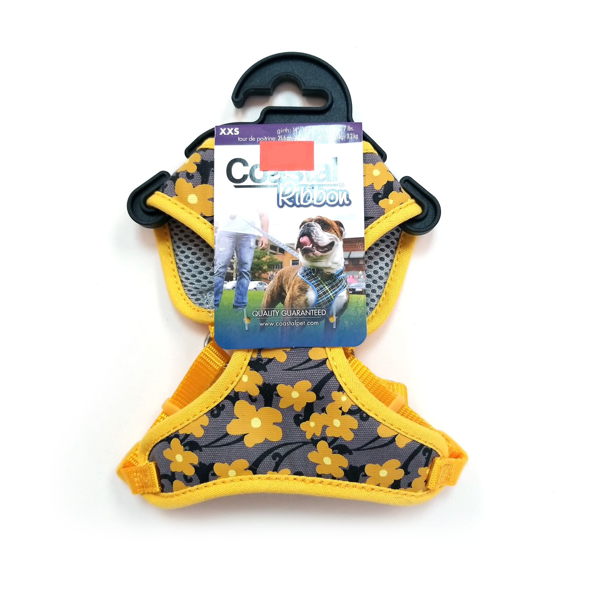 Harnais à ruban côtier, bouton d'or jaune (XXS, XS, S)