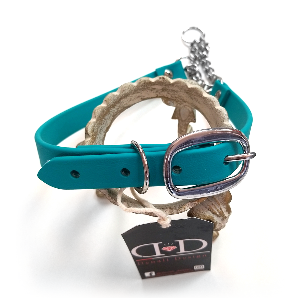 Denali Design Collier pour chien Martingale fait à la main 20"-24" Beta Biothane en Sarcelle