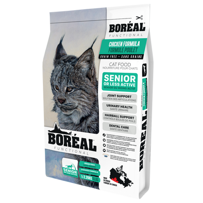 Boréal Functional Grain-Free Cat Food, Senior or Less Active Cat, Chicken Formula
