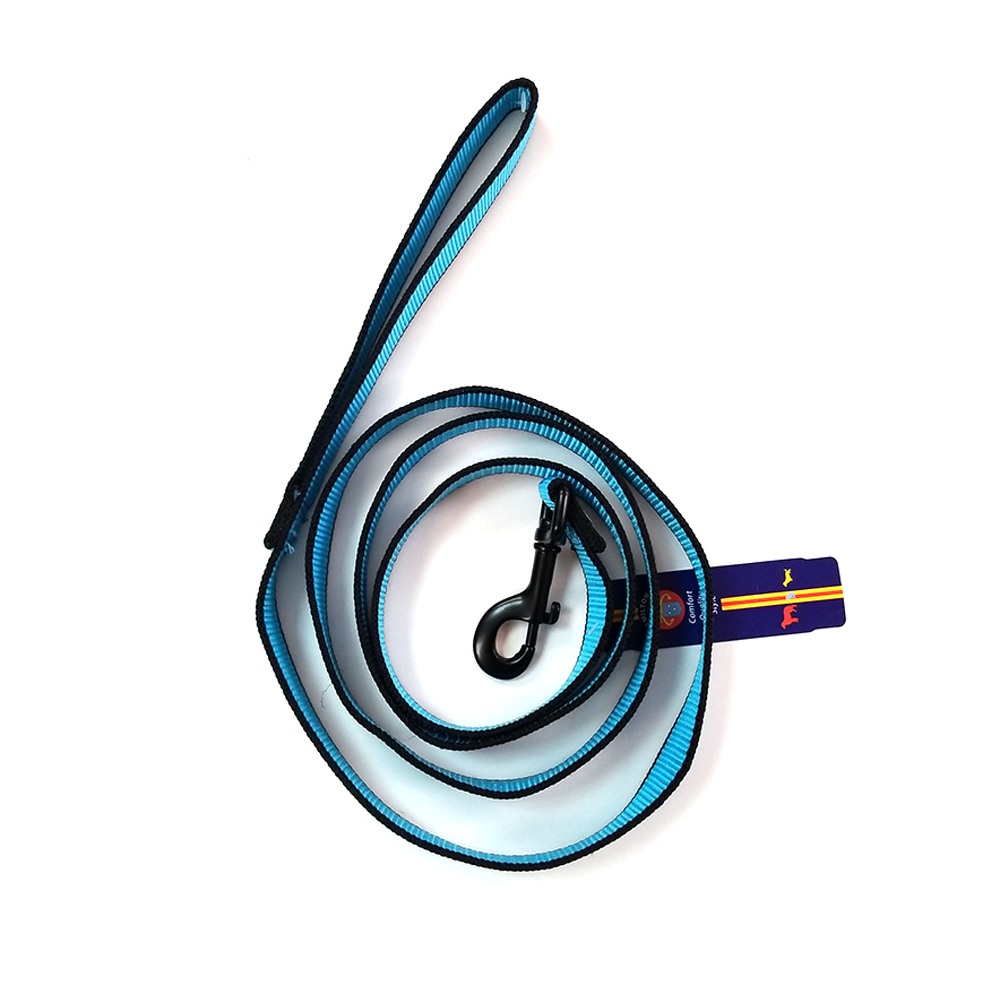 Laisse pour chien en nylon Hamilton, bleu vif / bordure noire