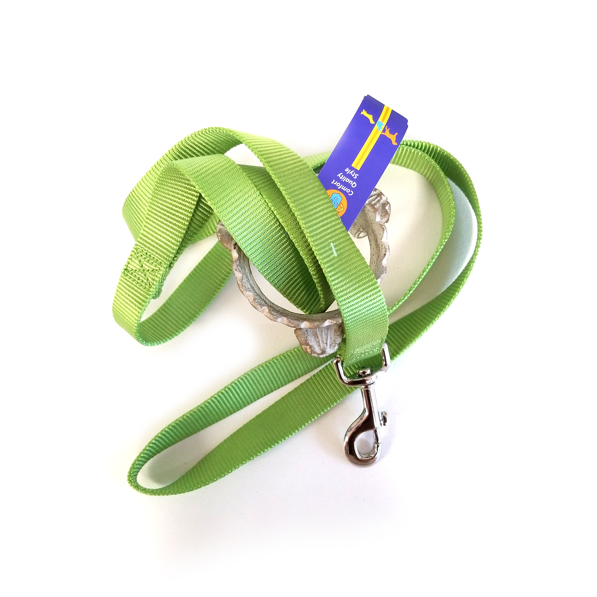 Laisse en nylon Hamilton, verte, 1" x 72"
